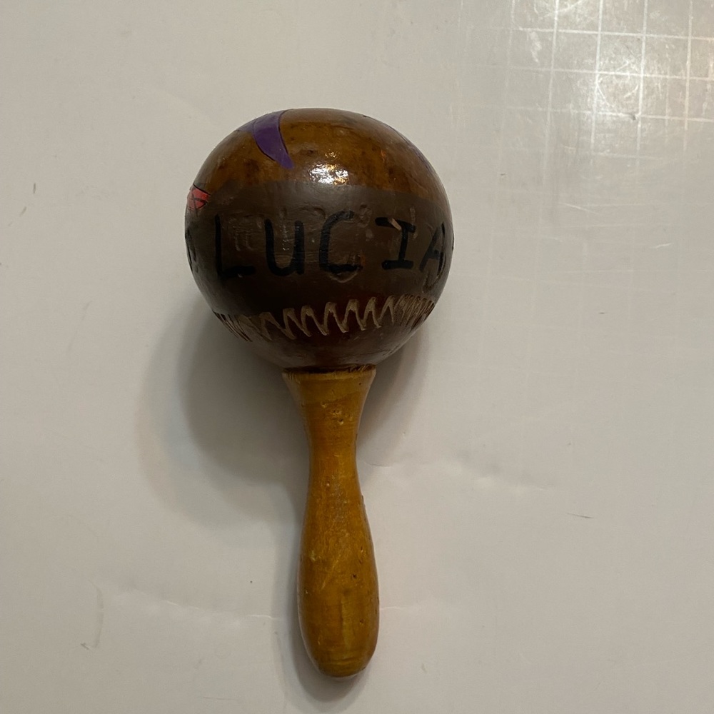 Hand Painted Coconut Rattle parrot - Picture 8 of 10